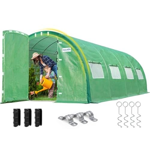 Quictent 20x10x6.6 FT Premium Greenhouse for Outdoors with 2 Door Frames, Reinforced Top Structure & Cover, Large Heavy Duty Walk-in Tunnel Hoop Green House for Garden Backyard Flower Winter