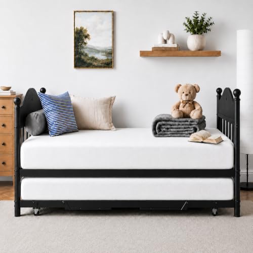 Image of Garvee Twin Daybed with Trundle, Twin Bed Frame with with Stylish Headboard