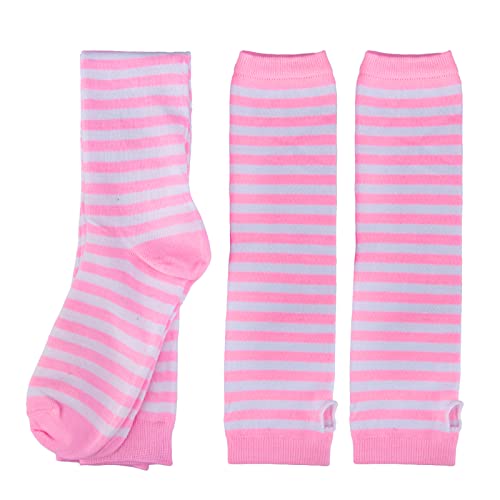 Image of Over Knee Rainbow Thigh High Socks Cosplay Accessories for Women Fashion Wild Long Striped Leg warmers