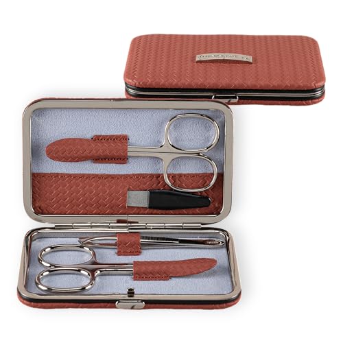 Set de manucure WINDROSE Corbello terracotta pour coupe-ongles ciseaux et soin des cuticules