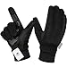 MOREOK Winterhandschuhe Herren Damen -10°F 3M Thinsulate rutschfest Fahrradhandschuhe Sporthandschuhe,Touchscreen Warme Skihandschuhe für Wandern Laufen Motorrad Skifahren-Schwarz-L