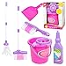 Produktbild chenpaif Kehrspielset, 6-teiliges Kinderreinigungsspielset Mop Broom Bucket Brush Dustpan Kits Kinder geben Spielzeuggeschenke vor