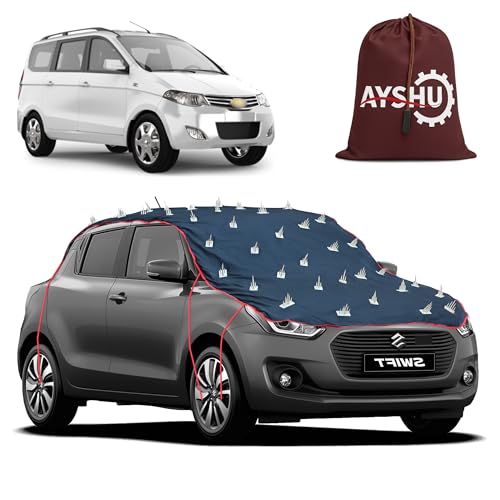 Image of AYSHU Water-Resistant Spike Car Cover for Chevrolet Enjoy - Protects from Dogs, Monkeys, Dust, Sunlight & UV - Full Roof Universal Fit