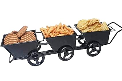 APEROL DESIGN Metal Shopping Cart Shape Platter Trolley for Table Serving Platter -Home and Kitchen (1)