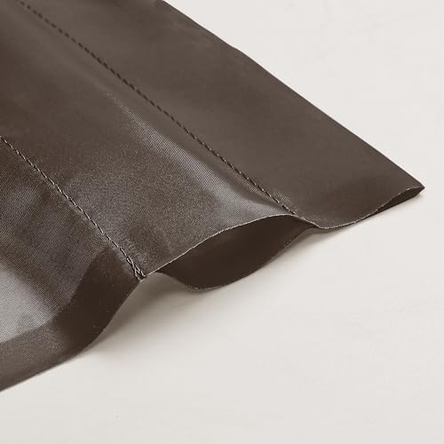 Image of OVZME 2 Panels Sheer Curtains 63 Inches Long Light Weight Soft Voile Drapes, Window Curtain Sheers Elegant Rod Pocket Top for Basement Kitchen Bedroom Living Room, Each is 42W x 63L, Brown Chocolate