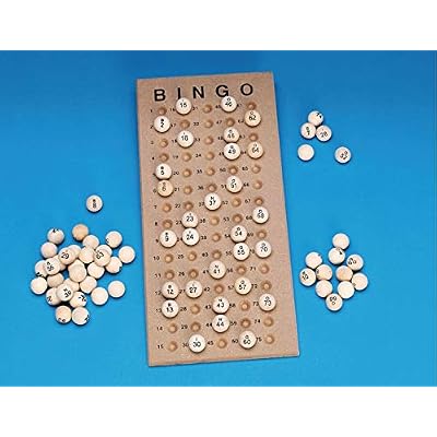 S&S Worldwide Wooden Bingo Masterboard. 15-1/2 x 7-1/4 Board has 75 Pockets to Hold up to 7/8 Diameter Bingo Balls.