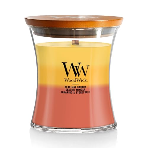 WoodWick Tropical Sunrise Scented Trilogy Medium Hourglass Candle, Crackles...