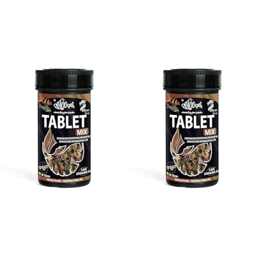 Haquoss Tablet Mix Mangime in Pastiglie affondanti per Pesci Pulitori da Fondo e Vetro, 250 ml/90 gr (Confezione da 2)