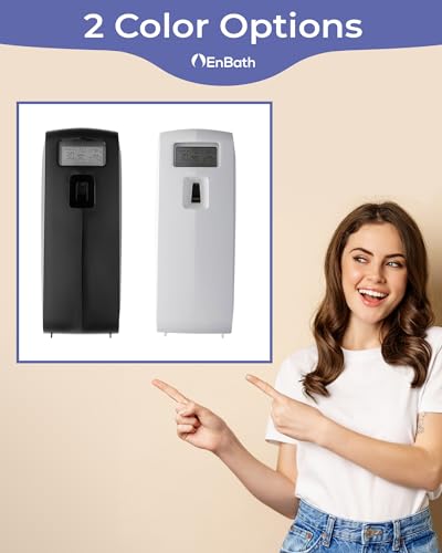 Enbath CAF-LCD-WHITE Programmable Commercial Air Freshener For Businesses Or Home, White Lcd Automatic Bathroom Air Freshener Spray Dispenser- Schedule thumb #6