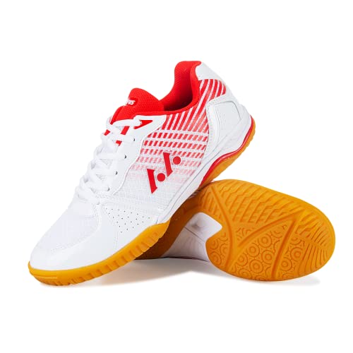 Womens Mens Lightweight Sneaker Fashion Indoor Court Shoes Suitable For Pickleball, Badminton, Table Tennis, Volleyball (Red 808, 40) #TOP2