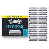 Wilkinson Sword Hydro 5, lames de rasoir pour homme, pack de recharges de lames, hydratation de la peau, revêtues de carbone, 16 recharges