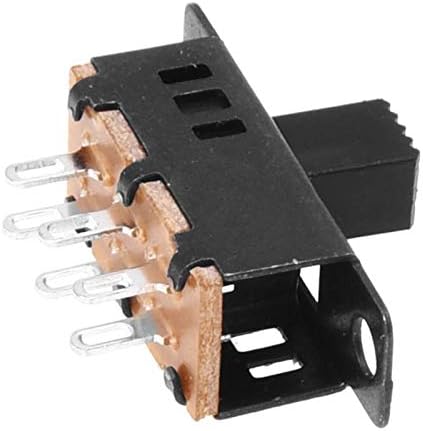 10pcs DPDT 3 Position ON OFF ON Slide Switch 6 Pin 0.5A 50V DC SS-23D32G6 | 10pcs DPDT 3-position ON/OFF/ON slide switches, 6 terminals, 0.5A 50V DC, black plastic, compact size