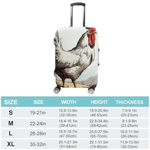 Chicken Sketch Travel Luggage Cover Anti-scratch Suitcase Cover Elastic Suitcase Protective Cover Fits 19-32 Inch Luggage XL2