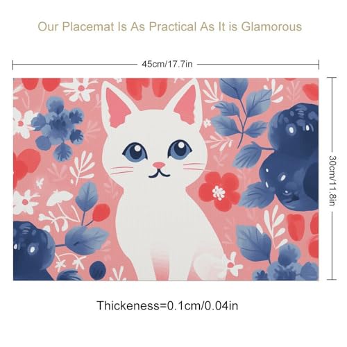 Set de table antidérapant chat résistant chaleur pour repas de fête