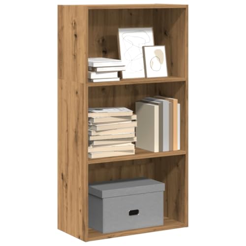 SooIarix Estantería de madera de roble Artisan, 60 x 30 x 114 cm, estantería de pie con compartimentos abiertos, armario versátil para salón, oficina y pasillo