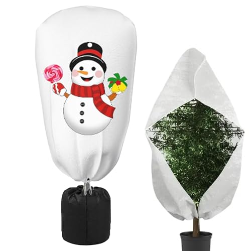 Genérico Fundas De Protección Anticongelante para Plantas,Funda Navideña para Exterior contra Frío y Heladas | Tela No Tejida Transpirable con Cordón y Cremallera para Arbustos de Bayas y Terraza