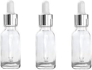زجاجات قطّارة زجاجية شفافة - عبوات فارغة قابلة لإعادة التعبئة للزيوت العطرية والسيروم ومستحضرات التجميل، سعة 50 مل، 3 قطع