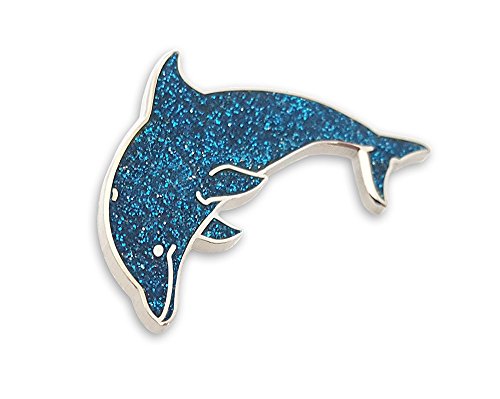 Pinsanity Cute Glitter Dolphin Enamel Lapel Pin2