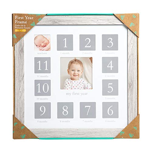 Kate & Milo Deluxe Collage Frame, Dreams Do Come True Gender-Neutral Nursery Wall Décor, Babyprint Keepsake, Gray #TOP2