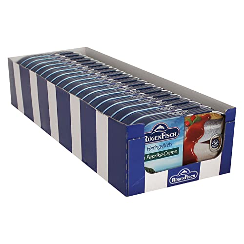 Rügen Fisch Lot de 19 filets de hareng à la crème au poivron 19 x 200 g, hareng au poivron