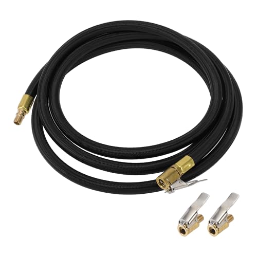 TUCKBOLD for Car Tire Inflator Extension Tube 0.305inx32TPI Durable Air Pump Extend Hose Adapter Tire Valve Black 1 Set 78.74inch 12.6mm OD Undeflatable
