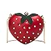 shentaotao Frauen Umhängetasche Tasche Mini-Handtasche Nette Frucht Erdbeere Crossbody Beutel Sommer-Beutel-Geldbeutel für Mädchen Wein-Rot-Dekoration