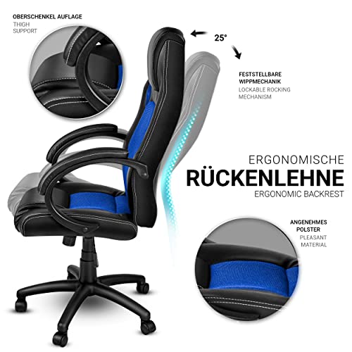 Gaming-Stuhl bis 100 Euro von Tresko – Bürostuhl mit Wippmechanik