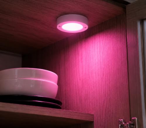 Image of OLIPS 3W LED Cabinet & Cupboard Striker Light | Polycarbonate Surface Mount Light | Elegant Slim Body | Bright Energy Efficient LED for Kitchen & Wardrobe (1, Pink)
