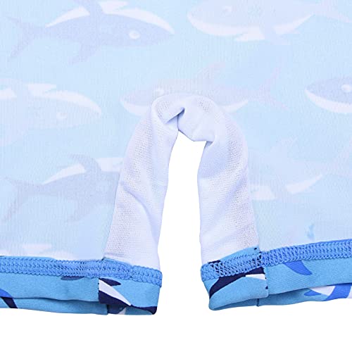 Image of HUAANIUE Toddler Boy Swimsuit Rashguard One-Piece Swimwear 0-6 Years | UPF 50+ sun protection, front zipper with chin guard, 4-way stretch quick-dry fabric, flatlock seams anti-chafing