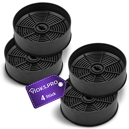 Vioks.pro Aktivkohlefilter 125mm Set 4x Ersatz für AEG Abzugshaube Filter ECFB03 - Kohlefilter Dunstabzugshaube Rund Aktivkohlefilter Dunstabzug