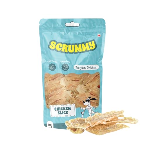 Image of Scrummy Chicken Slice Dog Treats, (Pack of 3) 70g Soft & Tasty Training Snacks | High Protein, Easy to Digest, Healthy Rewards for Puppies & Adult Dogs