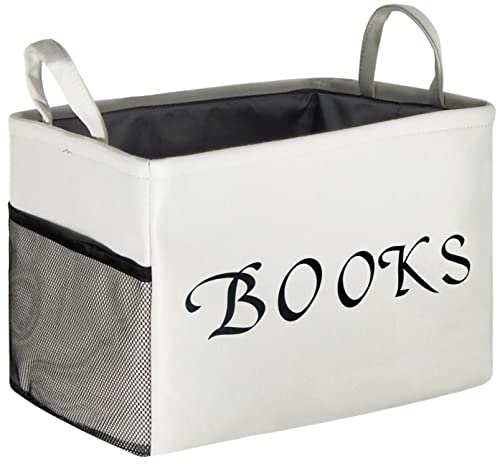 Hiyagon Rectangular Storage Basket,Canvas Toys Storage Bin Organizer,Large Kids Storage Box Nursery Hamper For Children,Books,Boys And Girls,Gift Basket(Books) #TOP20