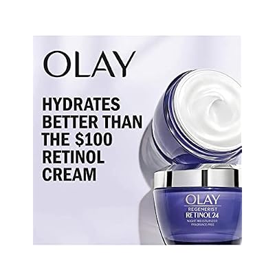 Olay Retinol + Peptide 24 Fragrance Free Night Moisturizer, 1.7 OZ (2 Packs)