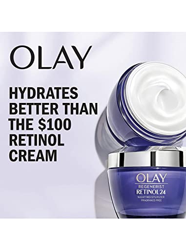 Olay Retinol + Peptide 24 Fragrance Free Night Moisturizer, 1.7 OZ (2 Packs) - Image 5