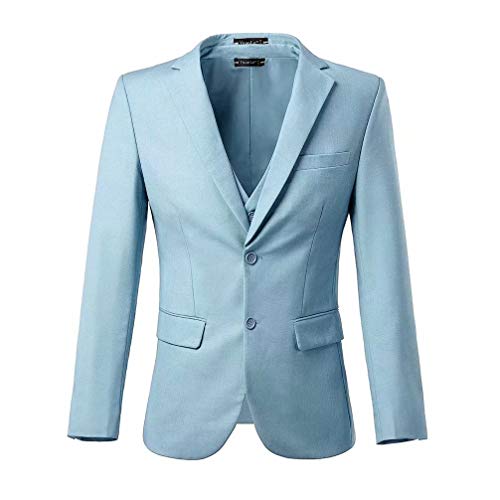 Yanlu Suits for Men 3 Pieces Sky Blue Prom Tuxedos Slim Fit Notch Lapel Blazer Vest and Pant for Homecoming Party Wedding Mens Suit sb-48422