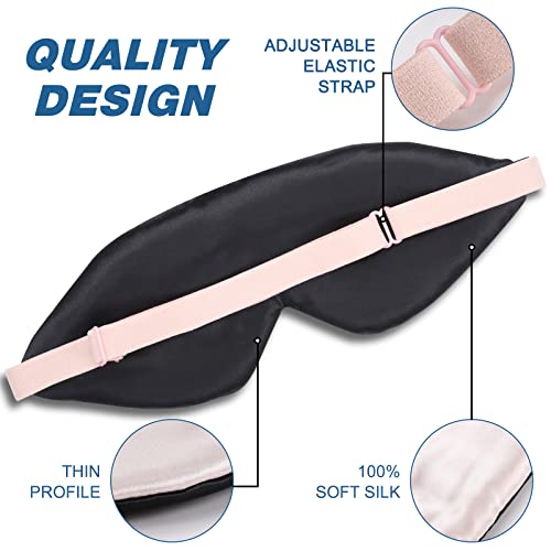 Alaska Bear Organic Mulberry Silk Sleep Mask Luxury And Lustrous Eye Cover For Sleeping, Gift Ready Packaging (Pink) #TOP1