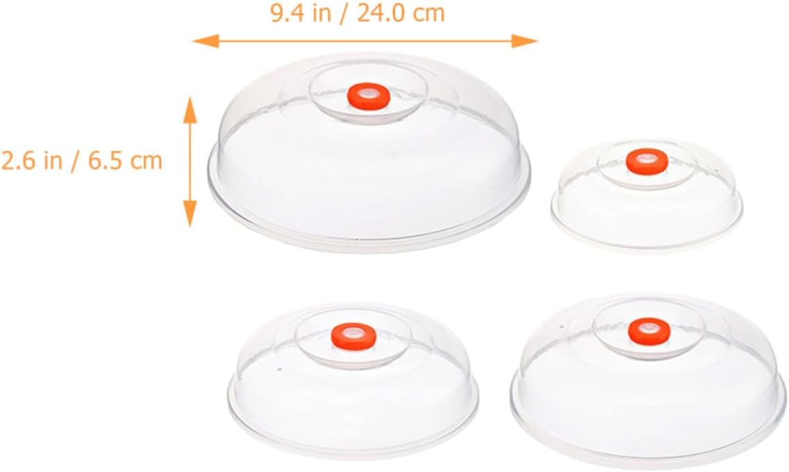 LABRIMP Microwave Food Covers Heat Resistant Plate Covers 4pcs Plastic Splatter Guards Protect Food and Prevent Mess for Microwave Oven Heating