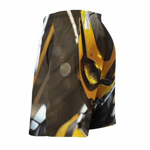 Men's Swim Trunks Quick Dry Board Shorts with Pockets Beach Shorts Cartoon Rendering Style Bathing Suits for Men 5
