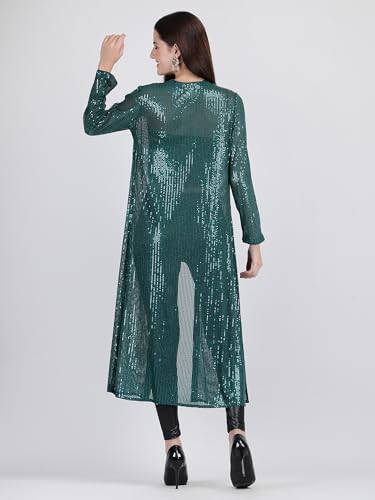 Image of Women's Long Power Net Sequinned Shrug