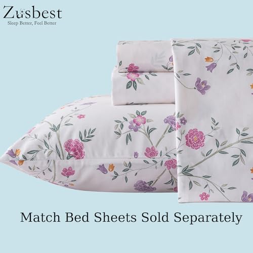 Ropa de cama floral reversible King de algodón con fundas de edredón 7
