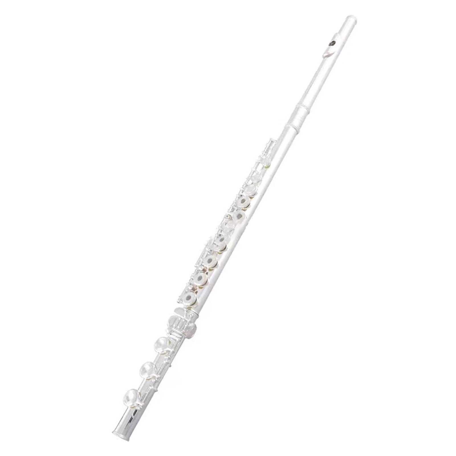 flet prosty Instrument fletowy 16/17 otwór zamknięty otwór biała miedź platerowana niklem srebrny/srebrny flet instrument C klucz dla początkujących flet (Color : Style 1)