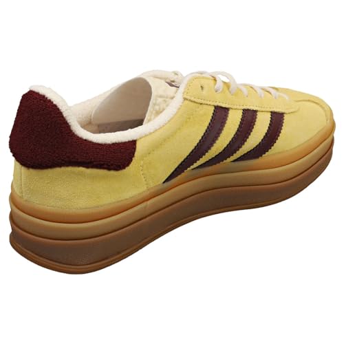 Image of adidas Women's Gazelle Bold Shoes Sneaker, Almost Yellow /Maroon, Size 10