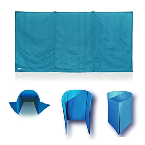 WallUp The Instant Outdoor Privacy Product, Tienda de privacidad versátil, funciona como pantalla de privacidad, divisor de pared, refugio y recinto, resistente a la intemperie, tela tratada UV, 6' x 12', Aqua miniatura 1