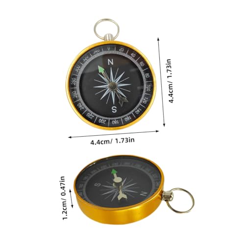 Set 4 Brújulas Mini metálicas con llavero para camping miniatura 2