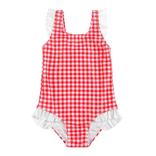 Image of LIZENS One Piece Swimsuit for Girls Swimwear with Ruffled Children Bathing Suit
