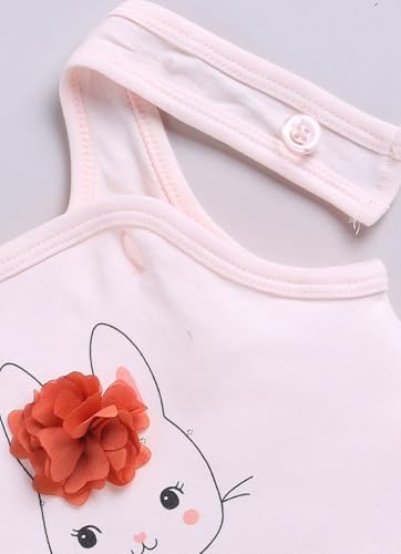 Image of Smart Baby Dungaree Set for Baby Girls | Cotton Romper with T-Shirt | Soft & Breathable Fabric | Cute Embroidery | Snap Button Closure for Easy Diaper Change