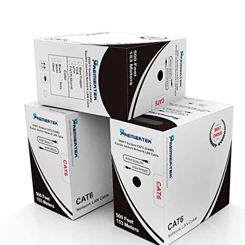 Cable de Red Premiertek Cat6 FTP 500ft Exterior Negro miniatura 5