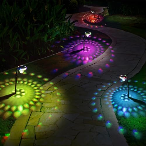 Solar Lights Outdoor, Pathway Lamp Set of 2, Sand Proof Warm Light Fixtures, Energy Efficient Lighting for Backyard Fence, Patio, Driveway, Balcony, Deck, Landscape, Walkway, Yard – Image 3