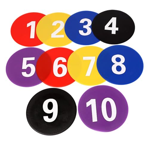 mioosho Numbered Floor Spots Markers Footstep Mat Flat Disc Marker Soccer Flat Sign Discs Football Nonslip Floor Markers