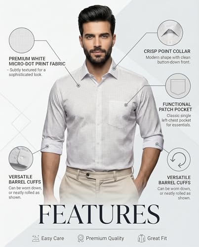 Image of Amazon Brand - INKAST Men's Printed Cotton Shirt | Full Sleeve | Regular Fit | Comfortable Formal Stylish Shirt for Men | Man Shirts for Professional Look